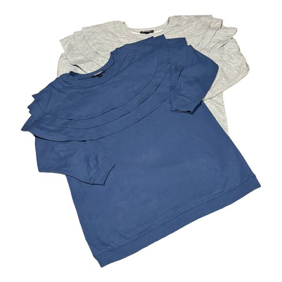 Roman’s Tiered Ruffle Sweatshirt bundle of two in gray and blue size 14/16 - Picture 3 of 11